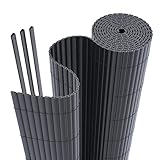 interGo PVC Sichtschutzmatte Sichtschutzzaun Privatsphäre Wetterfest für Garten, Balkon und Terrasse, mit Strukturierte Oberfläche, mit Kabelbindern