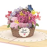 papercrush® Pop Up Karte Beste Mama Blumenkorb - 3D Geburtstagskarte mit Spruch & Blumen für beste Mama der Welt, Danke Mama Karte mit Herzen zum Geburtstag, Besondere Muttertagskarte, Gute Besserung