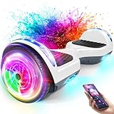 Hoverboard für Kinder, All Terrain Hoverboards - 6,5-Zoll-Reifen Große Batterie Hoverboard Bluetooth-Lautsprecher & 3D-LED-Licht-Hover Board UL2272 zertifiziert