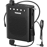 TONOR Sprachverstärker Tragbar, Wiederaufladbarer Mini Stimmverstärker mit Bluetooth Lautsprecher, Kabelgebundenem Mikrofon-Headset, PA-System für Trainer, Reiseführer, Tagungen, Fitness, K10