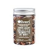 Getrocknete Pfifferlinge und Totentrompeten im Dose