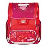 Herlitz® Schulrucksack Loop Jugend Schulranzen Rückentasche | Volumen 16L | Herren Damen Unisex Sportlich | Für Studenten Alltag | Geräumig Haltbar | Sweet Hearts, Rosa, Jugend