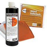 Renuwell Möbel-Regenerator (500 ml) & Poliertuch - Perfekte Kombination zur Auffrischung und Pflege von Holzmöbeln