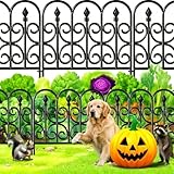 Amagabeli Metall Gartenzaun 5 Stück, 81cm(H) x 3.05m(L), Rostfreier Wetterfest Steckzaun für Beete, Hunde & Teiche, Dekorative Zaunelemente, Komplettset, Einfache Montage​