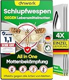 anwerk® Schlupfwespen gegen Lebensmittelmotten - 4 Karten à 1 Lieferung - Effektiv Lebensmittel Motten bekämpfen - Alternative zur Mottenfalle, Mottenspray, Pheromonfalle (4X Karten à 1 Lieferung)