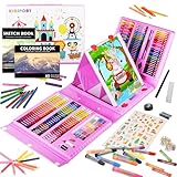 KINSPORY Premium Malkoffer Deluxe 290-teilig Malset für Kinder Anfänger Tolles Buntstifte Set, Wasserfarben, Ölpastellfarbe, zeichenstifte, Bleistifte als Zeichenset Geschenk Kinder