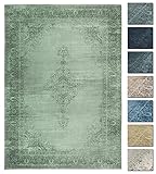 Kelim Vintage Teppich Laufer Grün 120 X 160 cm, Waschbar Boho Teppich Super Soft, Moderner Kurzflor Teppich