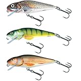 Salmo Perch Wobbler Jerkbaits für Hecht Zander Barsch Hechtköder Hechtwobbler Forellenwobbler Barschwobbler 8cm / 13g / schwimmend / 0.5-2.0m Perch