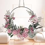 Türkranz Kranz Deko, Künstliche Blumen Orchidee Kranz Girlande Willkommen Girlande Türkranz Sommer Wandkranz Metall Deko Ringe für Hochzeit Wohnzimmer Hochzeit