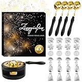 YYSWSAKY Zinngießen Set für Silvester - Massivholzofen, Schmelzlöffel, Zinnfiguren, Orakelheft, Wachsgießen für Partyspiele und Wahrsagerei Spiel