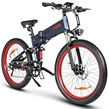 SAMEBIKE LO26plus Klappbares E-Bike 26 Zoll für Herren & Damen, 250W Motor, 15Ah Akku 120Km Reichweite, 7-Gang Schaltung, Hydraulische Scheibenbremse, 150kg Belastbarkeit, IP54, Elektrofahrrad Faltrad