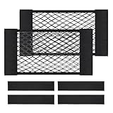 Xzenuo Gepäcknetz Auto, Wohnmobil Kofferraum Netz Organizer, Elastisches Kfz Camper Aufbewahrungsnetz mit Klettstreifen, Universal Netztasche für Auto/SUV (2, 20 * 40cm)
