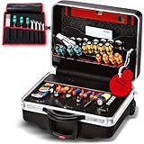 PARAT CLASSIC KingSize Roll neo CP-7 | Werkzeugkoffer für 60 Werkzeuge | Inkl. BASIC Roll-Up Case 8 | Rollkoffer mit CP-7 Halterungen | Bodenschale & Dokumentenfach | mit Teleskopauszug & Rollen