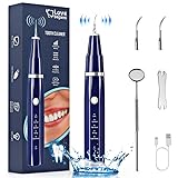 Zahnsteinentferner Zahnreinigung Set Pro Zahnreinigungsset Ultraschall Zahnbürste für Pflege von Zahn zu Hause, Elektrische Zahnreiniger für Es Gibt 5 Modi und 3 Reinigungsköpfe, Blau