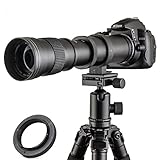 JINTU 420-800mm F/8.3 MF HD Teleobjektiv Zoomobjektiv für Canon EOS Rebel T7i T6 T6i T6s T7 T8i T3i, T5, T5i, SL2, SL1 4000D 2000D 80D 90D 5D III 6D 7D II 60D 70D Spiegelreflexkamera Objektive