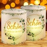 12 Windlicht Tischdeko Schön, DASS Wir Zusammen Feiern, Karneval Deko, Fasching Deko, Hochzeitsdeko Tisch, Geburtstagsdeko Mann Frau Mädchen Junge für Teelichter oder Kerze, Grün