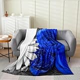 Fleecedecke Blaue Rose Decke Couchdecke Weiche Flauschige Geschenk Decke, Weiche Dicke Decke Als Sofadecke,Übergroße Warme Super Weiche Decke, Schlafdecke Tagesdecke 130X150Cm