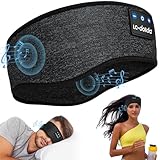 LC-dolida Schlafkopfhörer Bluetooth 5.4, Schlaf Stirnband Kopfhörer Headband Schlafmaske, Sportskopfhörer Musik schlafen Stirnband für Sport Training, Joggen, Yoga, Reisen (schwarz)