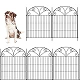 ShopLaLa Outdoor-Gartenzaun (10 Paneele) Tierbarriere-Zaun aus rostfreiem schwarzem Metalldraht dekorative Blumenumrandung für Garten und Landschaft. Ideal für kleine Hunde ohne Graben zu installieren