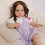 Zero pam Reborn Baby Mädchen 24 Zoll 60cm Reborn Toddler Puppen Lebensecht Babypuppe Weichkörper Wie Echt Realistische Silikon Puppen Baby Kleinkind Mit Stoffkörper