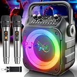 [Neueste] Karaoke Maschine mit 2 Karaoke Mikrofonen: Singingmate Karaoke Anlage 2 Mikrofonen für Erwachsene Kinder - Tragbare Bluetooth Party Karaoke Box - Mikrofon mit PA Lautsprecher - Geschenk
