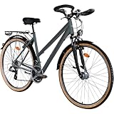 ZÜNDAPP T700 Trekkingrad Damen Herren 28 Zoll ab 160 cm Fahrrad Trekking Rad 21 Gang StVZO Trekkingbike (grau, 50 cm)