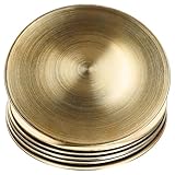 MamboCat 6er Set Platzteller Gold I Ø 33 cm I leichter Dekoteller aus Kunststoff I Platzset für 6 Personen I Accessoire für Weihnachten, Silvester, Hochzeiten & Co.