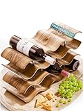 Dreiklang – be smart Weinregal Flaschenregal aus Holz für 14 Flaschen, stabil, Freistehend, modern, dekorative, Platzsparend klein & schmal, 4 Ebenen (43 x 37 x 15,7 cm)
