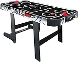 Sport1 Air Hockey Next Vertikaler Klapptisch Air Mini mit Lüfter 12 V Platzsparender Air-Hockey-Tisch Maße 121 x 60 x 76 cm 2 Griffe und 2 Scheiben inkludiert mit integrierter Punktezähler.