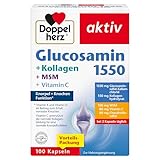 Doppelherz Glucosamin 1550 + Kollagen + MSM + Vitamin C - als Beitrag zur normalen Kollagenbildung für eine normale Knorpelfunktion - 100 Kapseln