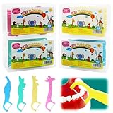 160 PCS Zahnseide Sticks für Kinder mit Tiergriff, Bunter Zahnseide Halter, Komfortabel und Glatt, Für die Interdentale Reinigung zu Hause oder in der Schule