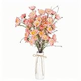 PEVASFZU 12 Blumensträuße gefälschte Nemophila Blumen Schaumblumen Wohnzimmer Tischschmuck Seidenblumen Kunstblumen Hochzeit Dekoration Blumen