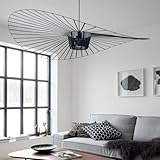 YONIISEA Vertigo Lampe 100cm Schwarz, Modern Vertigo Pendelleuchte E27 Kronleuchter Retro Wohnzimmer, Glasfiberstahl + Polyurethan Vintage Hut Hängeleuchte, Max 40W,Noir,100cm