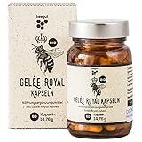 beegut BIO Gelée Royal Kapseln, 60 Kapseln mit je 170mg BIO Gelee Royal Pulver (gefriergetrocknet), nachhaltige Verpackung