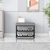 Gepolsterte Sitzbank mit gepolstertem Sitz, Eingangsbereich und Wohnzimmer-Organizer für Schuhe und wichtige Dinge