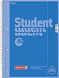 Brunnen 1067925133 Notizblock / Collegeblock Student Colour Code (A4 liniert, Lineatur 25, 90 g/m², 80 Blatt) blau