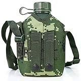 Lpitoy 1l Armee Hüftfläschel Wasserflasche Aluminium Weinkantine Kantine Camping Wanderkessel Mit Deckung Outdoor