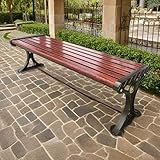 Rückenfreie Gartenbank für 23 Personen, robuste Aluminiumguss, 500 kg Tragkraft, perfekt für Balkon, Rasen, Terrasse, Hinterhof und Pool