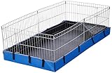 Amazon Basics Haustierkäfig Bequem mit Segeltuch-Unterteil, Meerschweinchen, Blau, L 118 x B 35 x H 60 cm