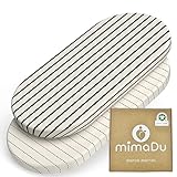 mimaDu - 2er Set Spannbettlaken GOTS aus Bio-Baumwolle 80x40 cm auch für 78x36, 80x35 - Spannbetttücher für Kinderwagen, Stubenwagen, Moseskorb, Wiegen - Baby Bettlaken für Kinderwagenmatratze (Boho)