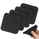 Cabilock rutschfeste Laufbandmatte 4 Stück 10X10X1Cm aus Abriebfestem PU mit Antivibrationsfunktion für Hartholz und Teppichböden Schutzunterlage für Laufband Heimtrainer und Crosstrainer