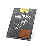 Impfpass Hülle Filz - Hülle Impfausweis - Impfpass Etui für Erwachsene - Schutzhülle Impfpass - Impfpasshülle (93mm x 130mm) easy and green (DUNKELGRAU)