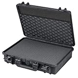 TomCase wasserdichter Outdoor Koffer für Notebook/Laptop bis 17' und Zubehör; bruchfester Hartschalenkoffer mit konfigurierbarem Rasterschaumstoff