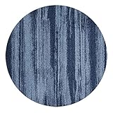 Moderner runder Teppich, 180 cm, blauer Teppich für Wohnzimmer und Schlafzimmer, waschbar, rutschfeste Matte, vielseitig einsetzbar für Innen- und Außenbereich, Sofa- und Nachttischdekoration