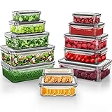 TUSEASY Frischhaltedosen mit Deckel, 12 Stück Vorratsdosen Luftdicht Aufbewahrungsbox mit Deckel Küche Meal Prep Boxen Tupperdosen Set BPA-Frei Plastikbox, Geignet als Kühlschrank Organizer