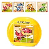 Dinosaurier Puzzle, 3D Puzzle Montessori Iq Puzzle Spielzeug Iq Puzzle Spielzeug Dinosaurier Puzzle Spielzeug ZauberwüRfel-Bausteine Interaktion Spielzeug Matchinggame FüR Kinder