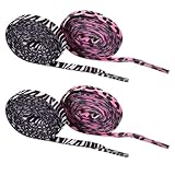 ifundom 2 Paar Flache Hochdichte Polyester Schnürsenkel mit Zebramuster 120cm Breite Ersatzschnürsenkel für Outdoor und Freizeitschuhe
