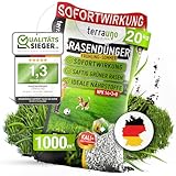 TerraUno Rasendünger Frühjahr/Sommer I Sofortwirkung für saftiges grün I 20 kg für 1000 m² I gesunder Rasen verdrängt Moos und Unkraut I NPK Dünger Rasen I Gegen Trockenstress I Für den Streuwagen