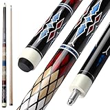 ASMPCUE Billard Queue, 58' Pool Queue 13mm Spitzen Pool Cue für Professionelle Billardspieler, 1/2 Maple Queue Sticks für Billard Tisch Sport, Bar Pool Table Sticks for Billard Enthusiasten, Plaid