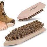 Premium Schmutzbürste für Schuhe – Schuhputzbürste mit Kokosfasern und ergonomischem Holzgriff - Naturborsten zur kraftvollen Reinigung ihrer Schuhe und Stiefel Boot Champ